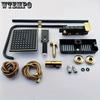 Black Golden 4-Button Shower Set, Home Copper Bathroom Faucet with Handheld Showerhead, Wall-Mounted Shower System with Dual Showerheads