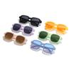 New European and American large-frame sunglasses without makeup street shooting contrasting color trendy women's sunglasses fashionable men's glasses