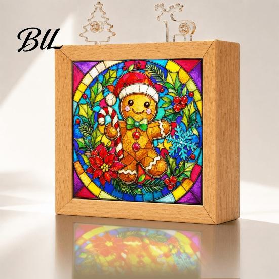 Creative Holiday Gift Idea DIY Acrylic Puzzle LED Night Light, Hand Assembled Christmas Tree Jigsaw Lamp, Bedside Light Decorative Desk for