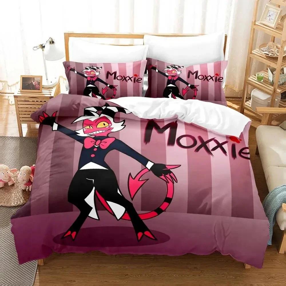 3D-принт Hazbin Moxxie Hotel Постельное белье Пододеяльник Постельный комплект Одеяло Наволочка Одеяло King Queen Size Мальчики Взрослые