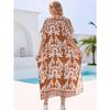 Плюс Размер Женщин Пляжный Принт Свободное Платье Накидка