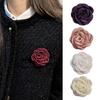 3D Fabric Flower Design Brooch Pin Collar Clip Camellia Flower Lapel Pin Versatile Wear Fashion Accessory