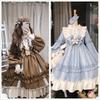 Lolita Long Sleeve Dress Teddy Bear One Piece Bear Knee Length [Lady Lazy] (Brown, M)
