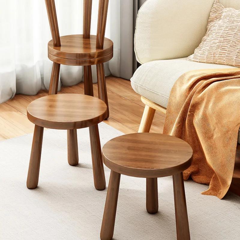 Портативный низкий табурет из черного ореха, удобная скамья, несколько сцен, домашний табурет, устойчивая деревянная мебель