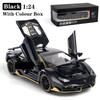 1/24 Lamborghini In League Car Sportive Diecast Sound Model & Light Pull Back Car Toy for Children's Hot Wheel LP770