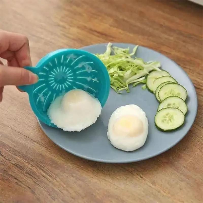 1Pc Dual-Cup Microwave Egg Poacher with Clear Lid, Cooked Eggs, Food-Safe Material, Microwave Egg Cooker