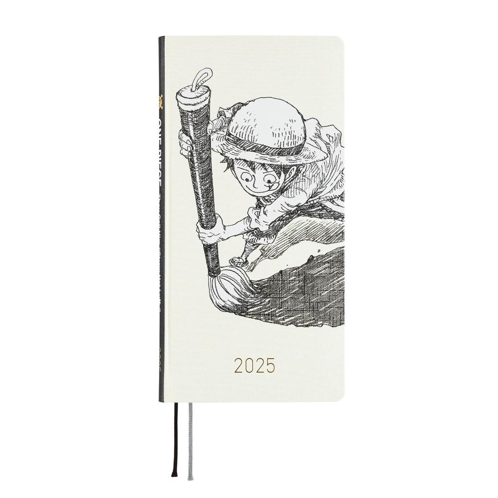 Almost Daily Planner 2025 Weeks Japanese ONE PIECE Hat Luffy IVORY January Start Weekly Planner Weekly Left Slim Vertical magazine/Straw