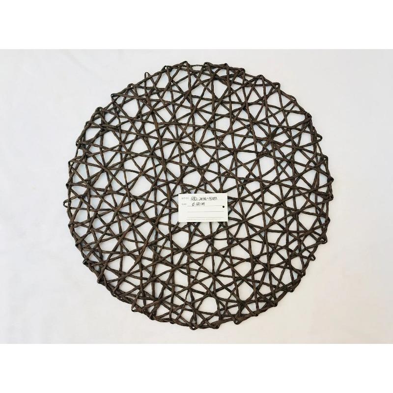 Круглые плетеные бумажные подставки под тарелки Деревянные Термостойкие Ротанг Коричневые из Бумажной Соломки для Обеда Вечеринки Свадьбы