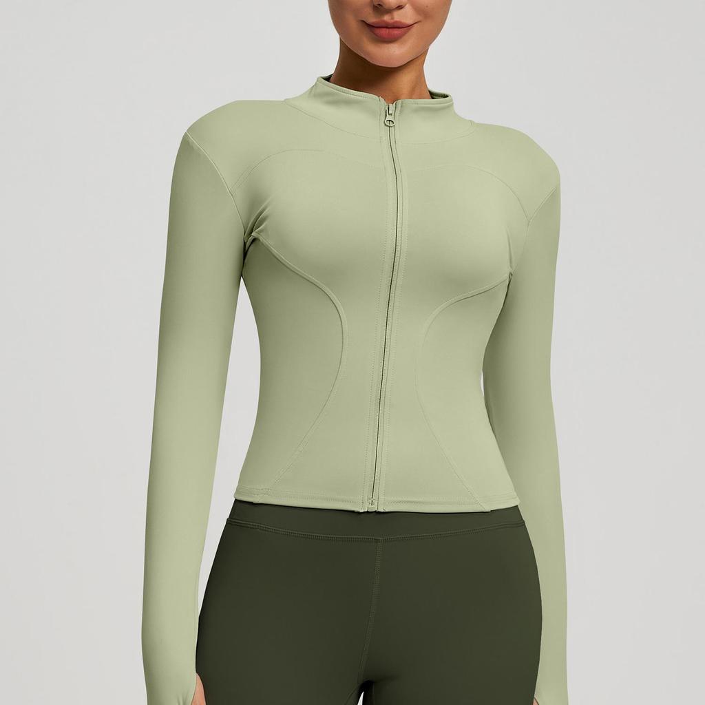 Женская куртка для йоги на открытом воздухе — телесного цвета, дышащая, облегающая, для занятий пересеченной местностью