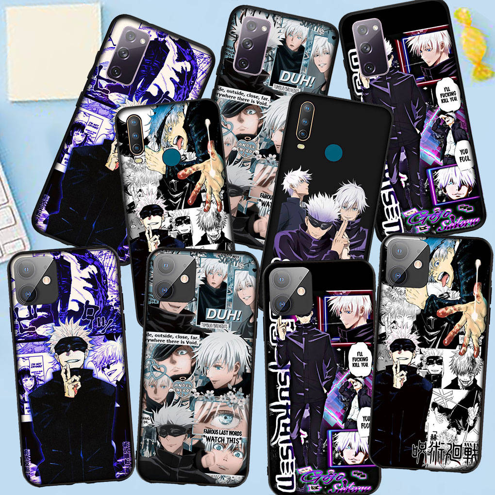 Чехол для телефона Samsung Galaxy S25 S24 S23 iPhone 16 15 Xiaomi Redmi Note 14 13 12 16E 11 ProOPPO Moto Huawei Gojo Satoru Jujutsu Kaisen аниме-чехол