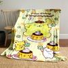 Cute characters with pudding, clovers, and a birthday celebration theme. for all seasons blanket lunch break throw gift