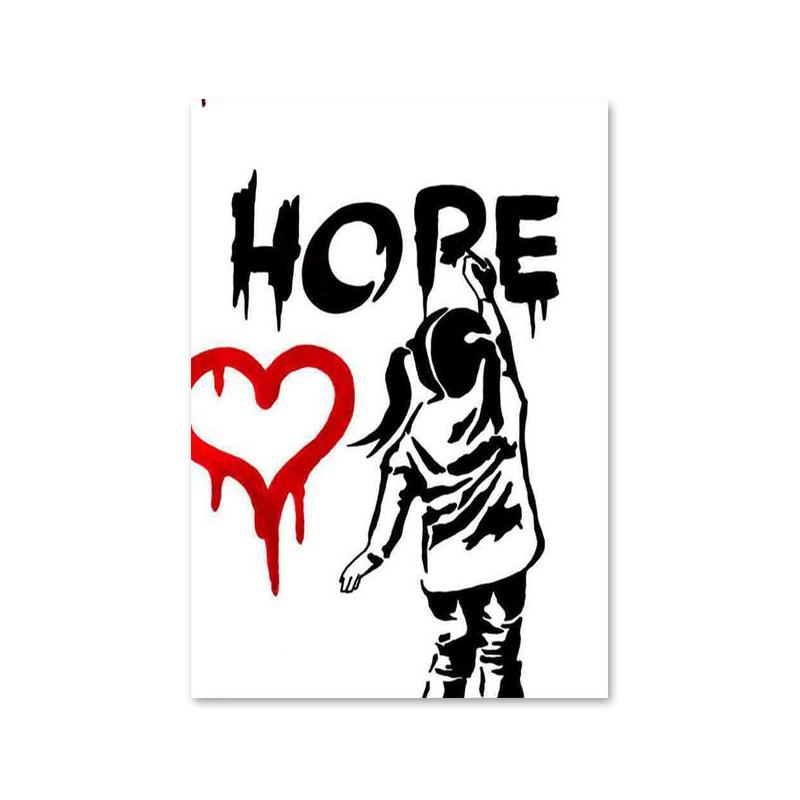 Граффити Бэнкси, красный воздушный шар, плакат, принты, абстрактные фигуры, картина на холсте, настенное искусство, картина для офиса, коридора, домашнего декора