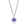 VOTRE COUTURE Natural Tanzanite Necklace Free Size Made by Jewelry Craftsman December Birthstone Birthday Present Silver Round Women's