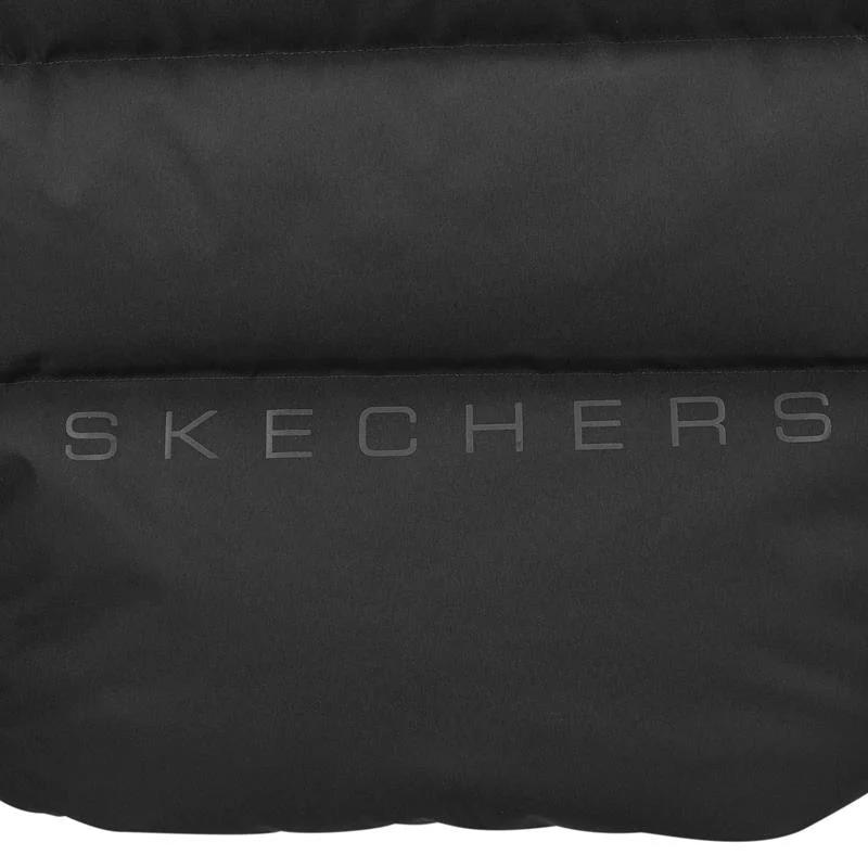 Skechers Серия Comfort Sports FW24 Однотонная теплая короткая пуховая куртка с капюшоном Мужская верхняя одежда Черный P424M016-0018