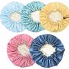 Care Adjustable Springy Double Layer Night Hair Cap Shower Cap Sleep Bonnet Reversible Satin Bonnet