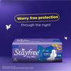 Stayfree Сухие Макс На всю ночь XL Покрытие Dry Cover Гигиенические прокладки для женщин с крылышками, 28 прокладок Упаковка 1 шт.