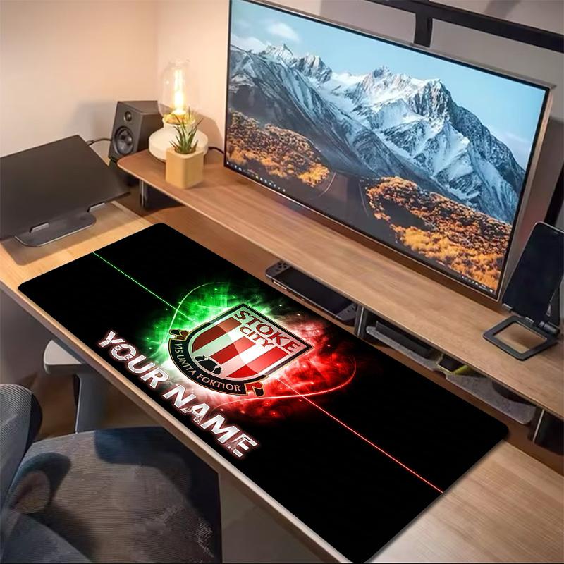Stoke City Print Cushion Non-slip Laptop Tablet Big Mousepad XXL Mat Mini PC Playmat With Lock edge