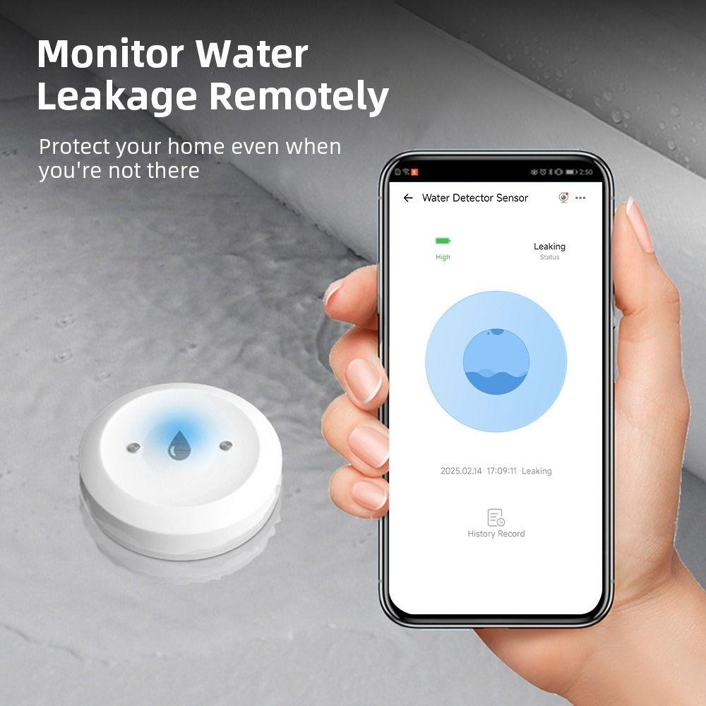 Подключение ZigBee Датчик протечки воды Мониторинг через приложение Низкопрофильный дизайн Детектор затопления Сигнализация в реальном времени Интеграция с умным домом