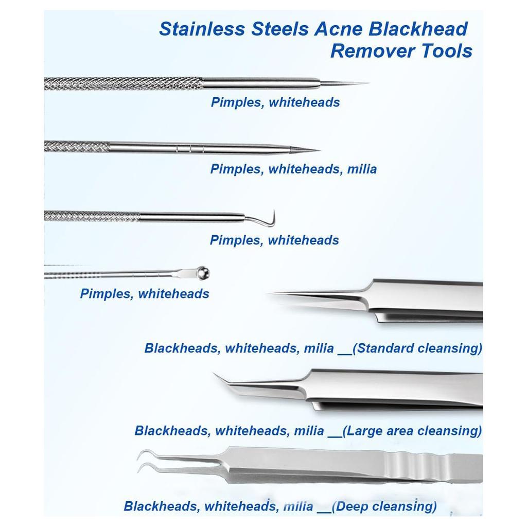 Набор инструментов для удаления черных точек из нержавеющей стали, средство для удаления черных точек класса Blackhead Extraction Blackhead / Whiteheads / MI2 / Pimples Remover For Face