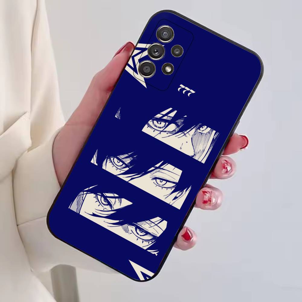 Аниме B-Blue L-Lock Чехол для телефона Черный Силиконовый Мягкий Для Samsung S25,S24,S21,S22,S23,S30,Ultra,S20,Plus,Fe,Lite