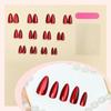 Christmas Red Cat Eye Press On Nails Short Almond False Nails Glossy Artificial Nail Full Cover Nail Supplies for Women