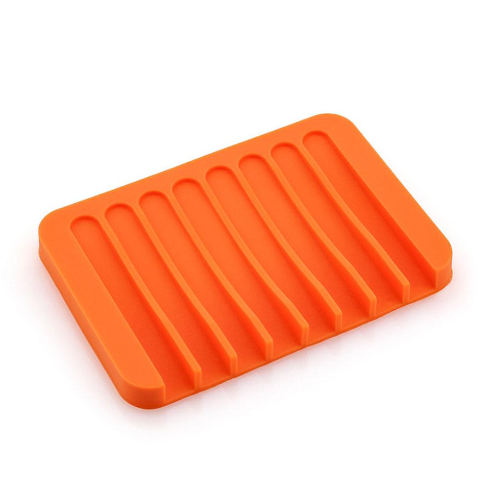 Silicone World Anti-skidding Home Improvement Silicone Flexible Bathroom Tray Soapbox Soap Dishes Plate Holder Tray Soap Rack
