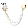 Magnetic Trousers Hem Clip Faux Pearl Flower Clothing Pin, Button for Shortening Adjustable Pin Shirt Hems Pants Legs, Clothes Decorative with
