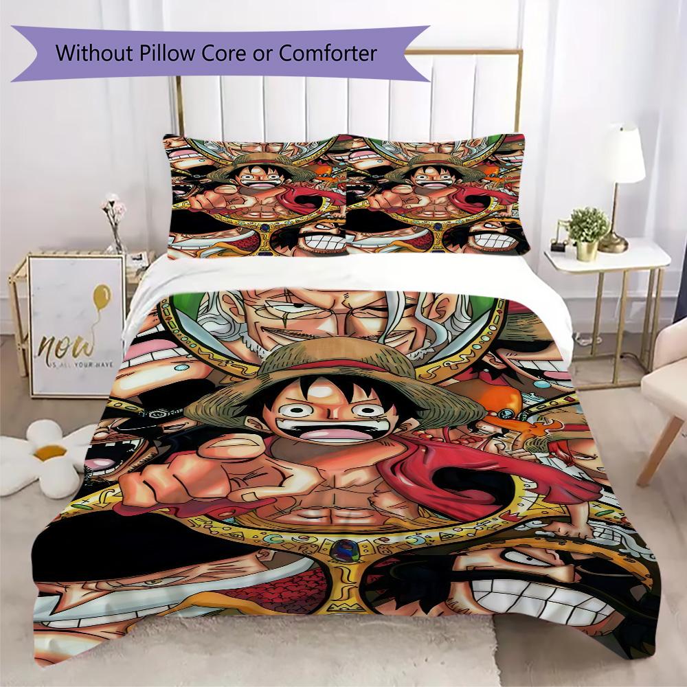 Starring the classic Japanese cartoon ONE PIECE Monkey D. Luffy provides comfortable bedding covers and pillowcases for home use (without core) K18