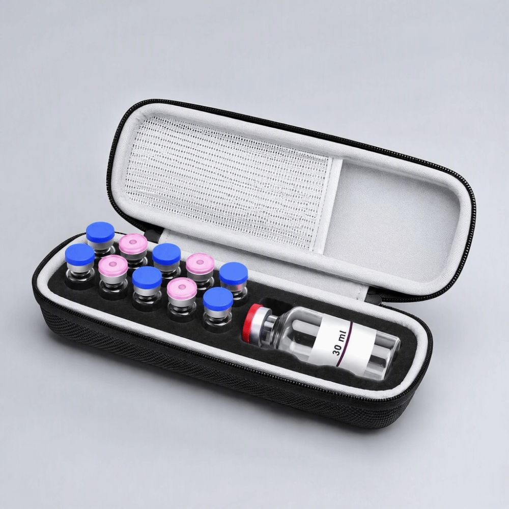 Reusable Insulin Vial Carrying Case Precut Foam Slot Peptide Storage Organizer Home Use