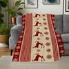 Christmas Plaid Tablecloth with Reindeer and SnowflakesBlanket Flannel Throw Blanket for Sofa, Bed, Travel, Camping, Office, Couch, Chair, A