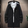 Spring Men's Classic Fashion Long Windbreaker Men Casual Loose Large Size Hooded Coat