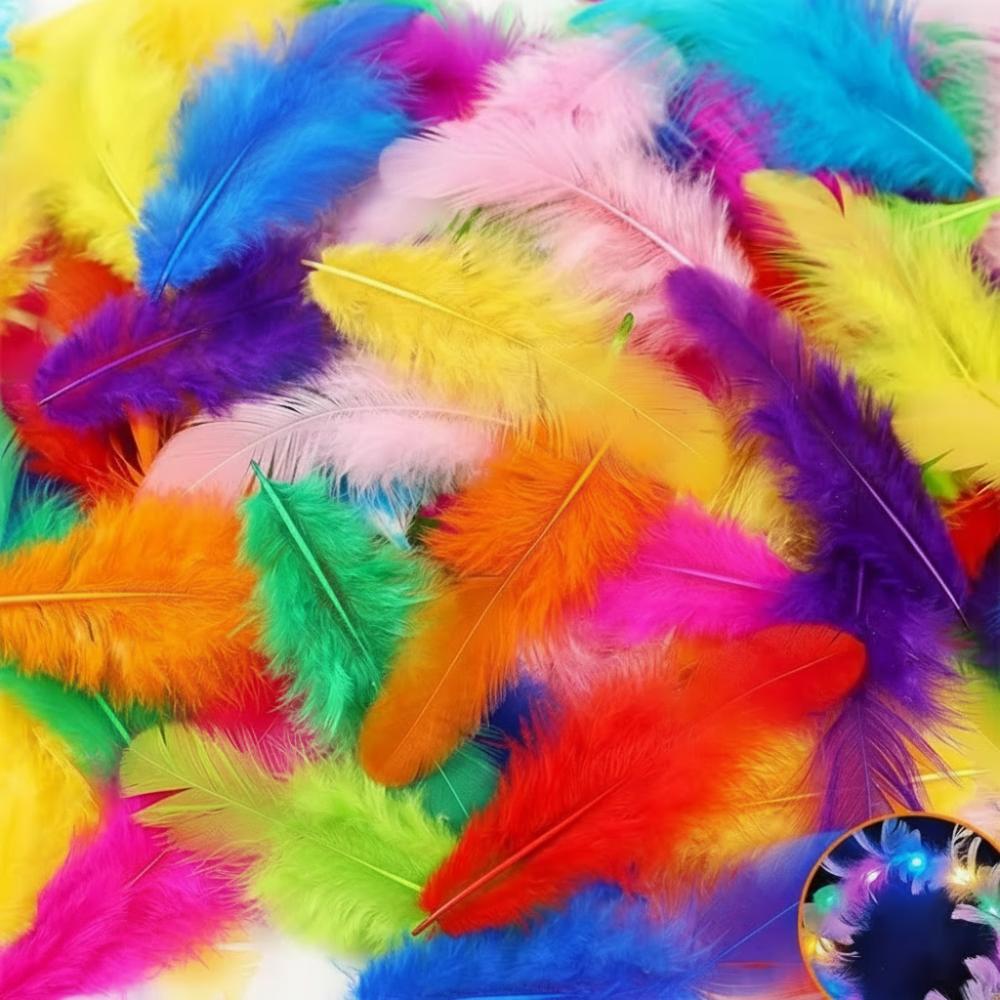 50PCS Colorful Natural Goose Feathers Natural Feather Colored Feathers DIY Home Crafts