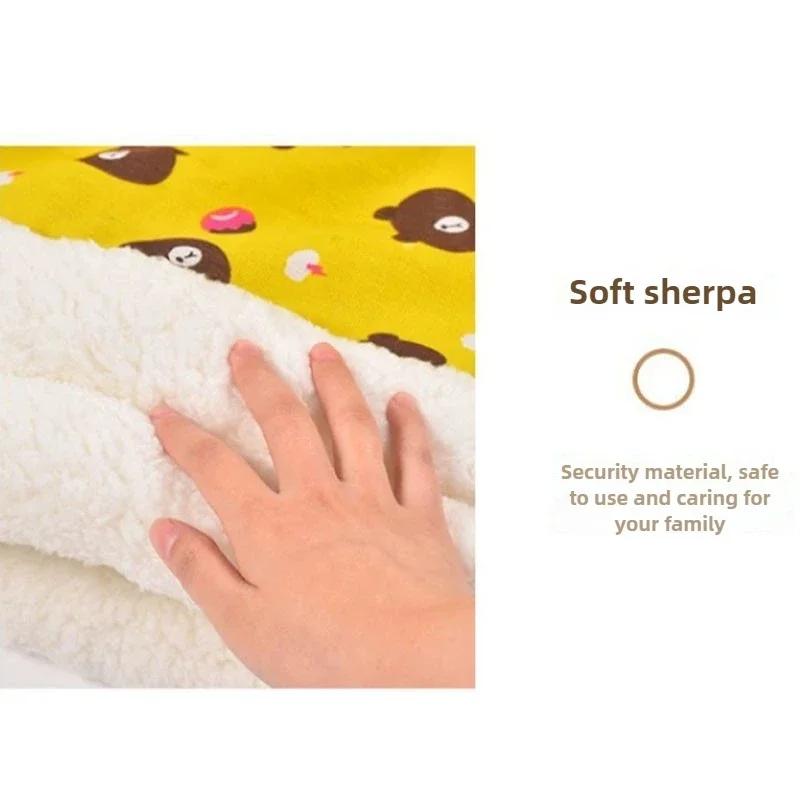 Самонагревающаяся лежанка для кошек, мягкий плюшевый зимний спальный мешок для кошек, спальный мешок для кошек, живущих в помещении, милый наполнитель для туалета для щенков