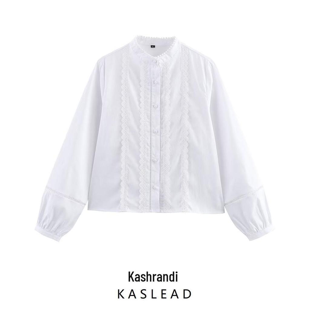 2025 Spring Women's European & American Fashion Vertical Lace Romantic Top