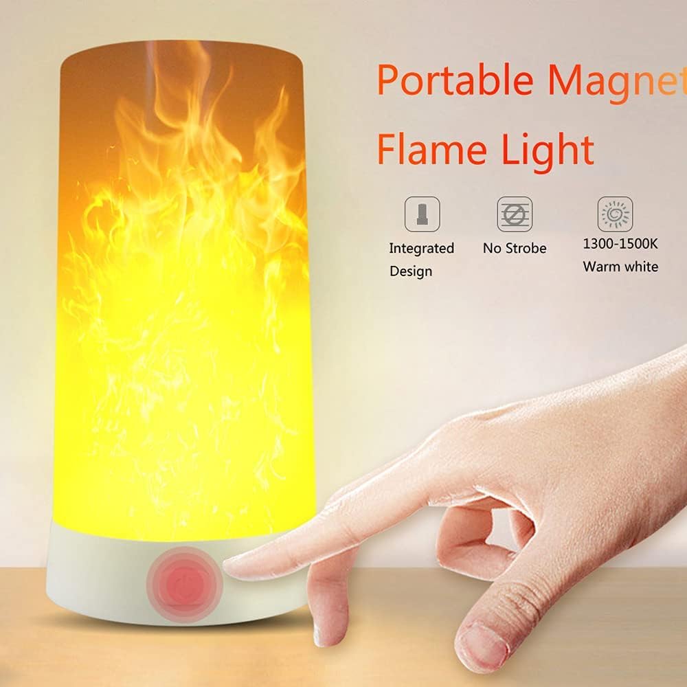 Flame Light, Remote Control USB Rechargeable Flame Light, 4 Modes LED Flame Effect Light for Living Room, Bedroom, Bar, Halloween, Christmas Party (1)