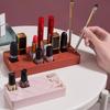 Silicone Lipstick Organizer Modular Cosmetic Storage for Lip Gloss Brow Pencils Vanity Countertop Makeup Display Holder