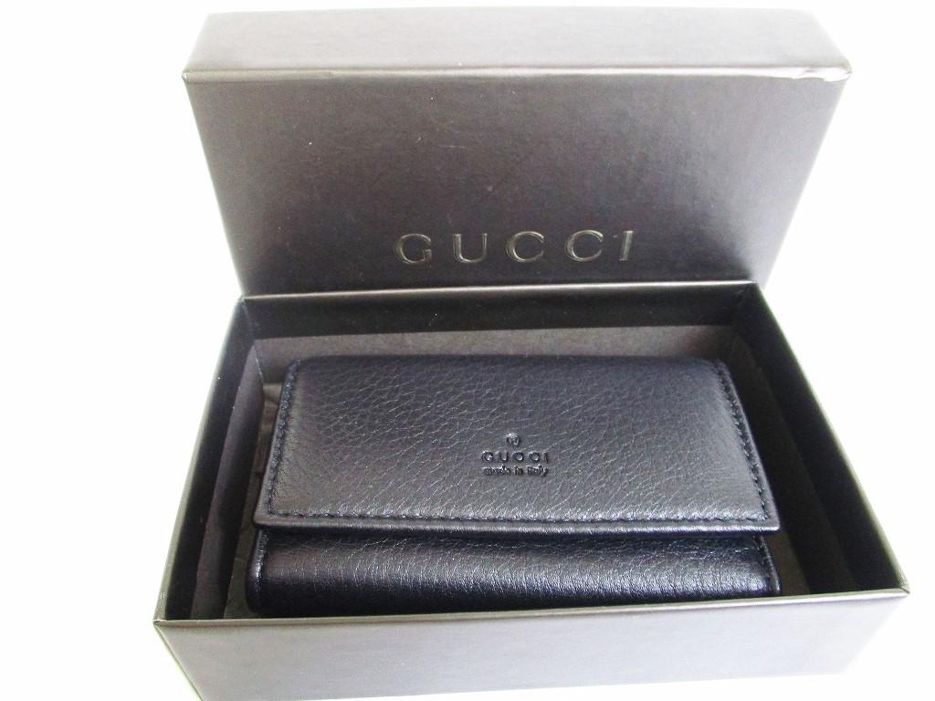 Оригинальные чехлы для ключей GUCCI Black Leather 6 Pics #7421, восстановленные