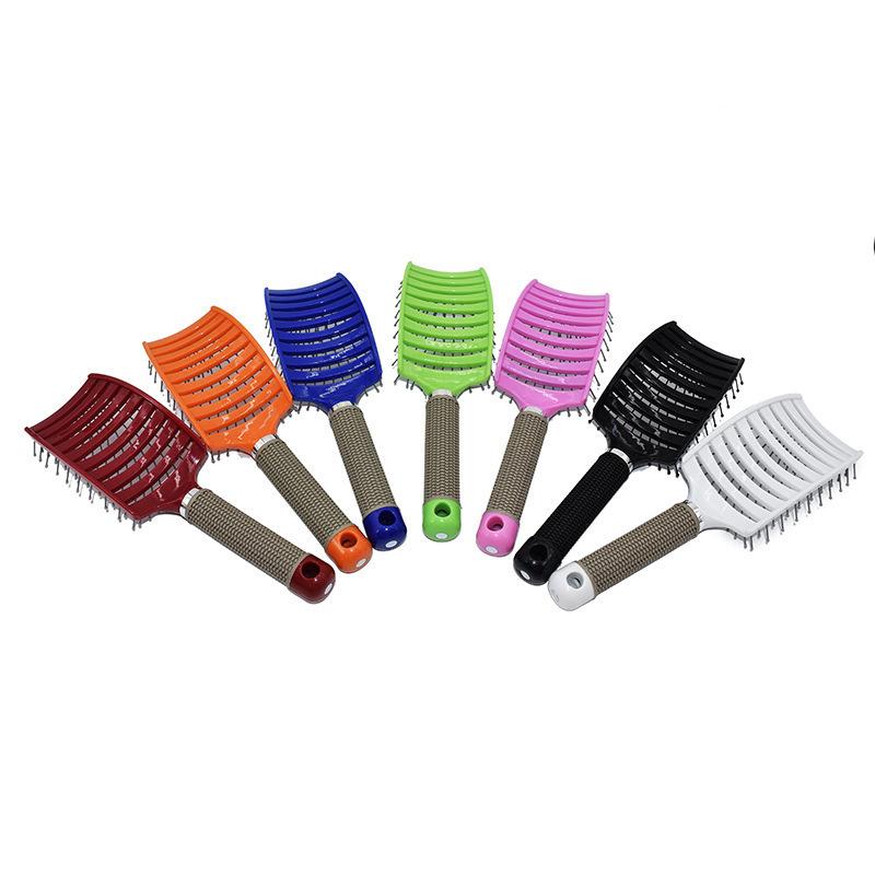 Women's Hair Scalp Massage Comb Bristle Nylon Hair Brush Curling Hair Brush Salon Beauty Tools Vent Compact Customized Logo