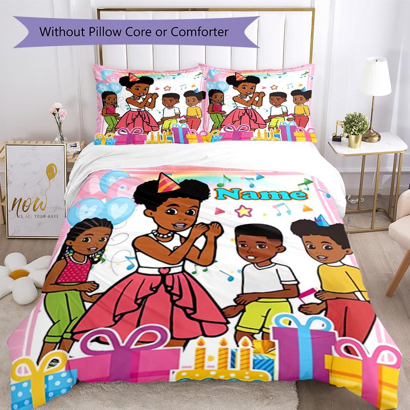 3pcs Custom Name Gracie's Corner Bedding Set Duvet Cover Closure Includes 1 Duvet Cover & 2 Pillowcases, Soft and Comfortable for All Seasons.