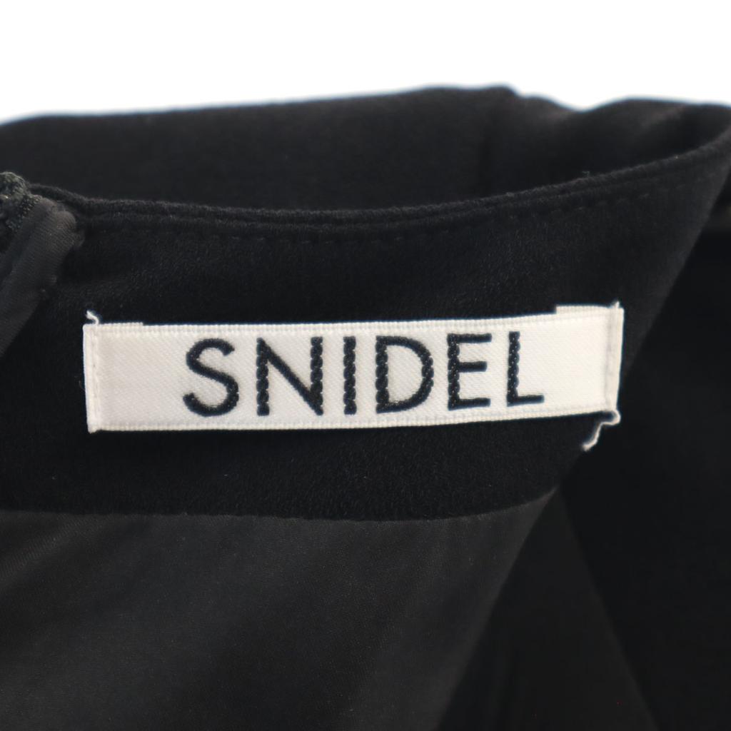 SNIDEL French sleeve Georgette flare mini dress black Women Used