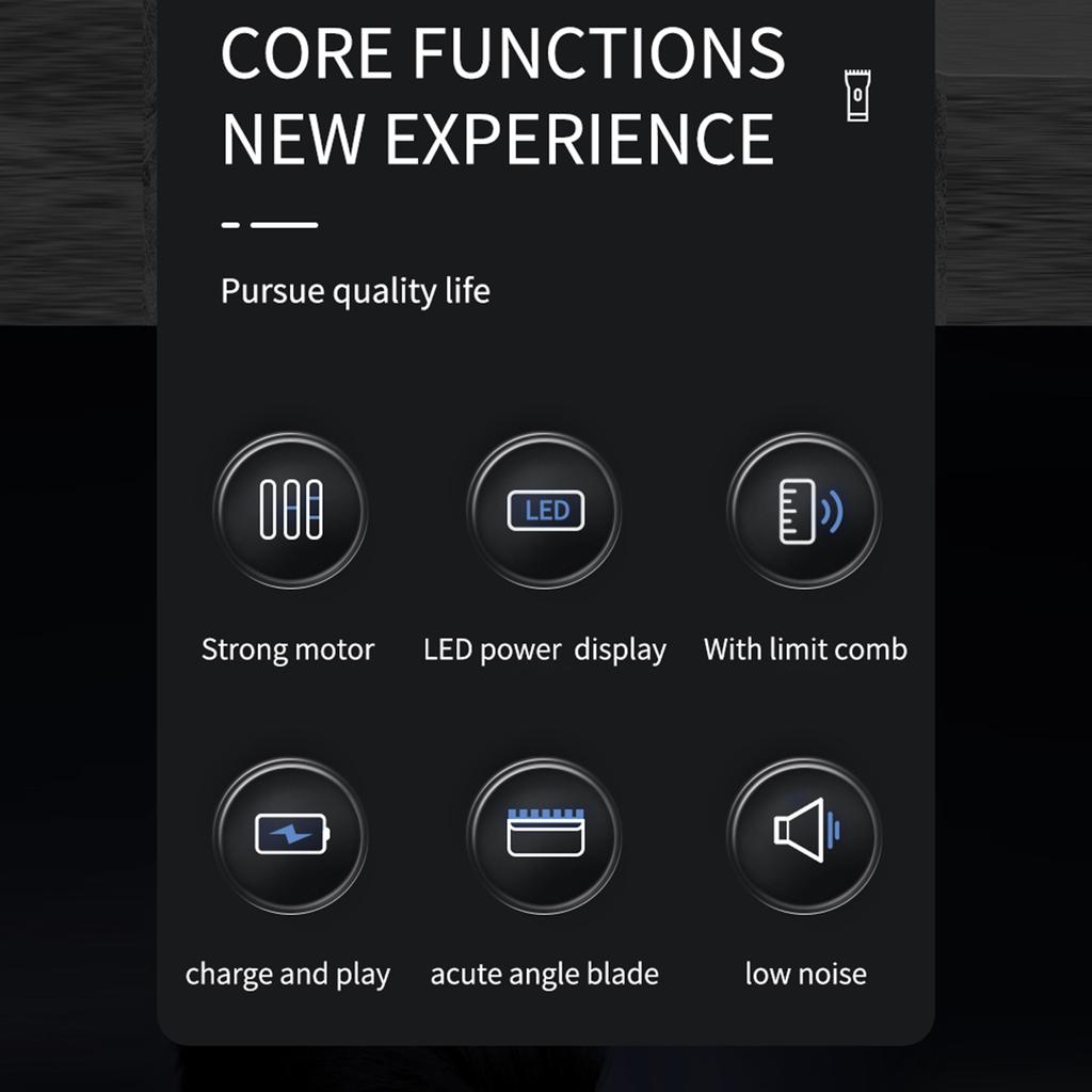 Men Hair Clippers Cordless Barber Hair Cutting Machine Kit Haircut Grooming Set LEDs Digital