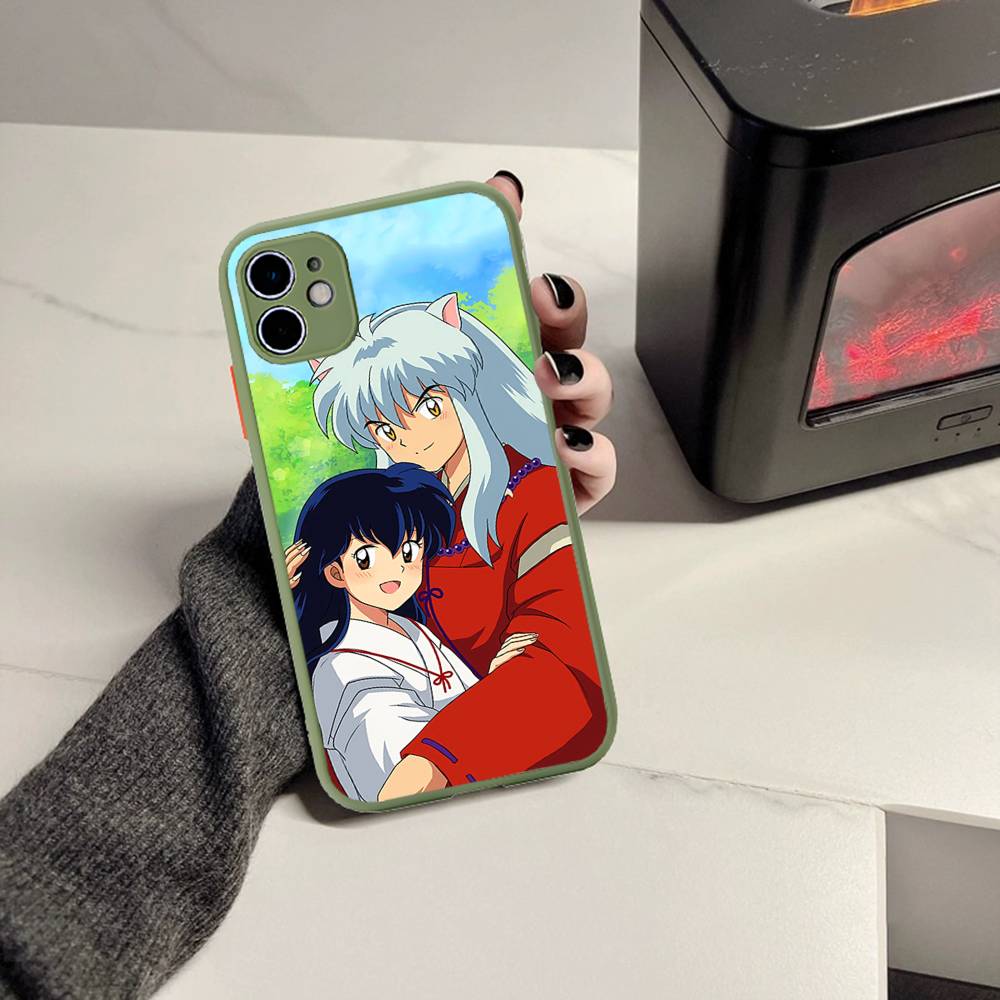 Amine I-Inuyasha Matte Transparent Phone Cover For iPhone Case 16 15 14 13 12 11 Pro Max X XS Max Plus