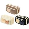High Capacity Pencil Case 9 Compartments Canvas Pencil Bag Large Pen Organiser Travel Cosmetic Bag for Student Women
