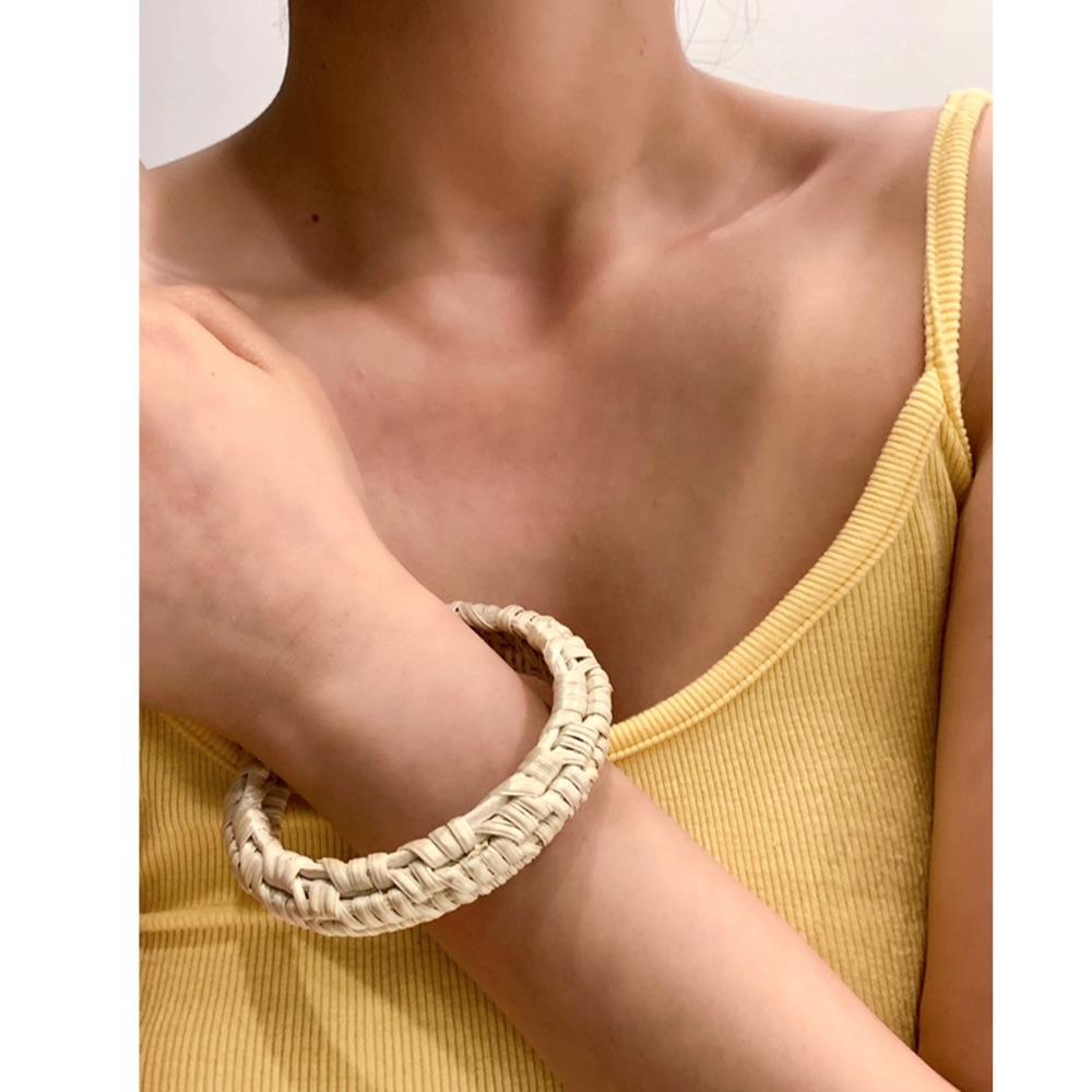Chunky Style Vintage Rattan Bracelet Rattan Woven Ethnic Style Bangle Boho Style
