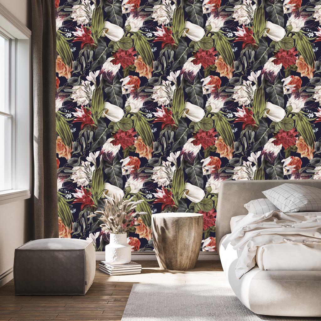 Colorful Flowers Wallpaper for Living Room and Bedroom 50x1000