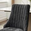 Rayon Cloth Flocking Chenille Dining Chairs, Comfy Upholstered Accent Chair with Golden Stainless Steel Plating Legs, Set of 2 (Black), DE1647BK