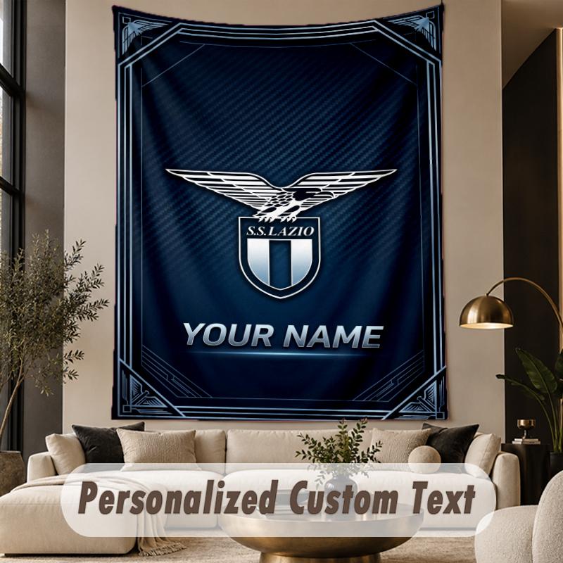 Custom Text Tapestry Lazio FC Print Wall Tapestry Indoor Living Room Wall Decor