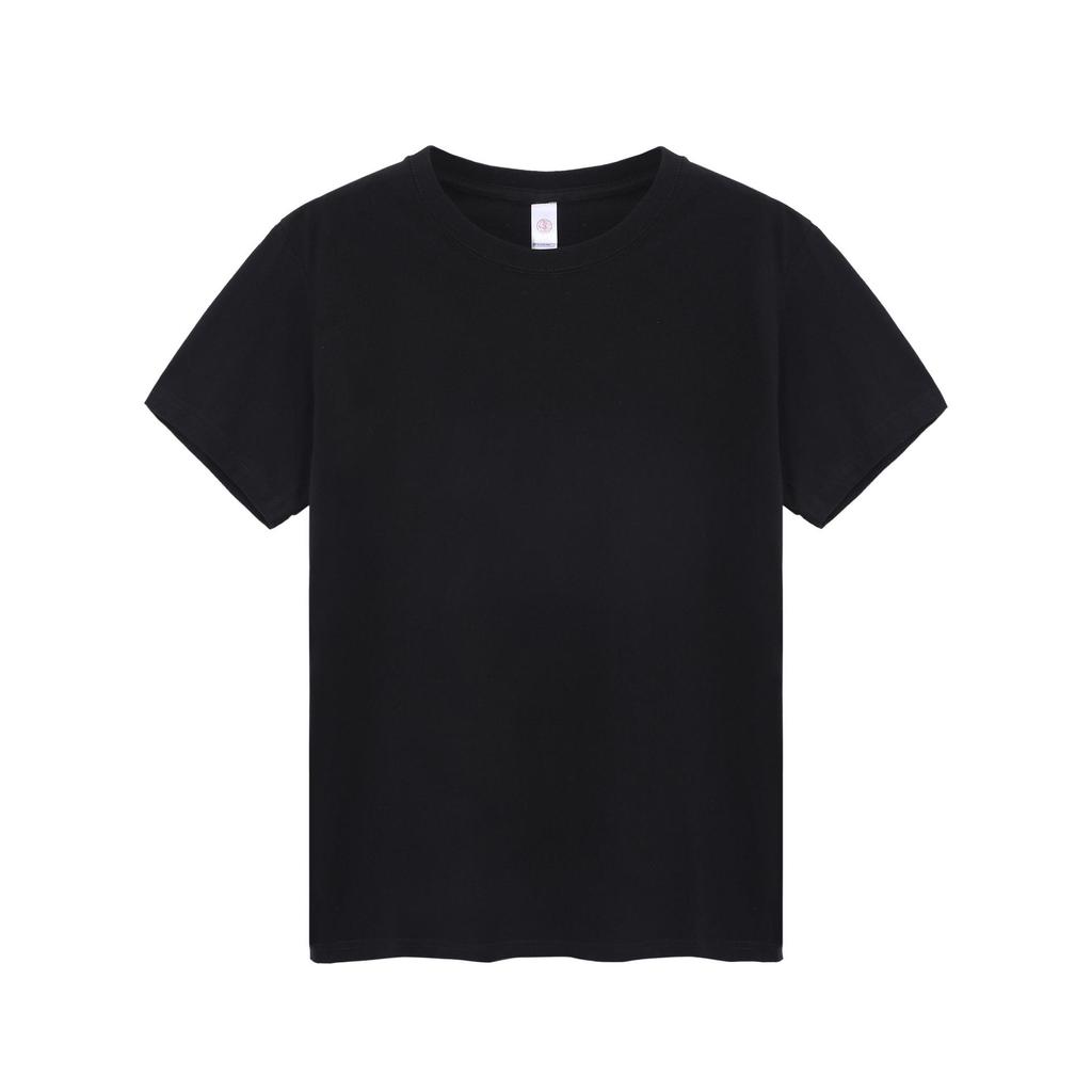 230 г хлопковая пустая футболка для мужчин и женщин, свободная повседневная толстая круглая шея, чистый белый цвет с короткими рукавами