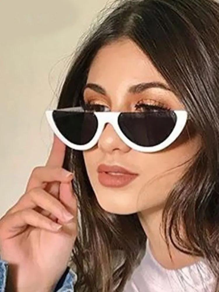 Colorful Half-Frame Sunglasses for Men Women Retro Trendy Street Style Personalized Lenses Lightweight Fashion Unisex Design