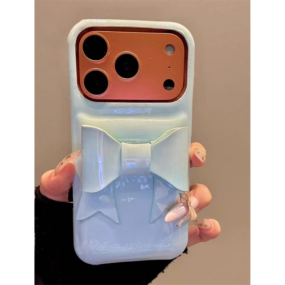 Для iPhone 17 Pro Max INS Креативный Глянцевый Мыльный Бант Чехол для Телефона Для iPhone 16 15 13 14 12 Pro Max Конфетный Цвет Ударопрочный Чехол